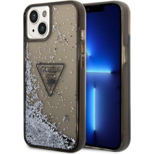 Guess Liquid Glitter Triangle Logo Apple iPhone 14 Plus hátlap tok, fekete (GUE2057) tok és táska