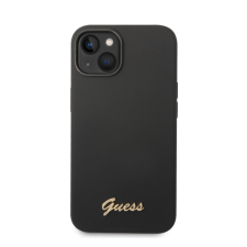 Guess Liquid Silicone Metal Logo Apple iPhone 14 Plus hátlap tok, fekete tok és táska