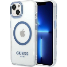 Guess Metal Outline Magsafe Apple iPhone 14 Plus hátlap tok, kék (GUE002537) tok és táska