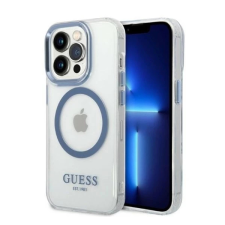 Guess Metal Outline Magsafe Apple iPhone 14 Pro hátlap tok kék tok és táska