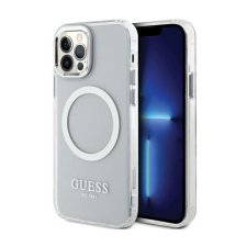 Guess Metal Outline MagSafe - telefontok iPhone 12 / iPhone 12 Pro (Transparent / Silver) tok és táska