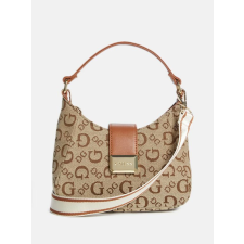 GUESS női logós hobo táska, barna crossbody kézitáska és bőrönd