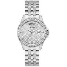  Guess női rozsdamentes acél karóra 38 mm, ezüst, dátumkijelző karóra