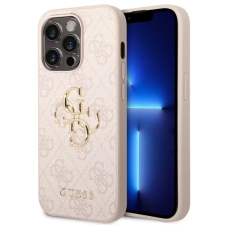 Guess Oldalra nylíó tok fém logó iPhone 15 Pro Max rózsaszín tok és táska