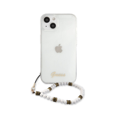 Guess PC Script and White Pearls Apple iPhone 13 mini hátlap tok, átlátszó tok és táska