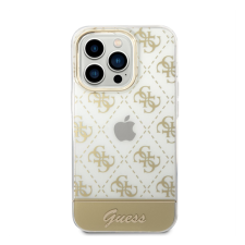 Guess Peony Glitter Script Logo Apple iPhone 14 Pro hátlap tok, arany tok és táska