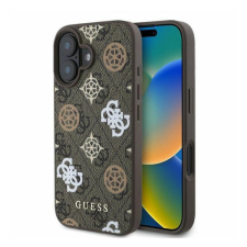 Guess Peony On 4G Background Apple iPhone 16 MagSafe kompatibilis tok, barna GUHMP16SP4PWPW tok és táska
