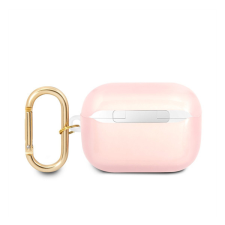 Guess Printed Stripe Apple Airpods Pro tok, rózsaszín fülhallgató, fejhallgató tok