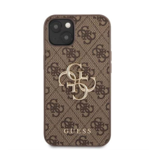 Guess PU 4G Metal Logo Apple iPhone 13 hátlap tok barna (GUHCP13M4GMGBR) tok és táska
