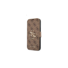 Guess PU 4G Metal Logo Apple iPhone 13 Pro Max flip tok, barna tok és táska