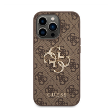 Guess PU 4G Metal Logo Apple iPhone 14 Pro hátlap tok, barna tok és táska