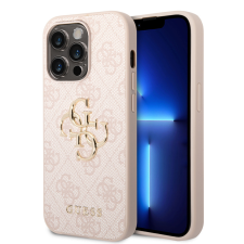 Guess PU 4G Metal Logo Apple iPhone 15 Pro Max hátlap tok, rózsaszín tok és táska