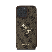 Guess PU 4G Metal Logo Apple iPhone 16 Pro Max hátlap tok, barna tok és táska