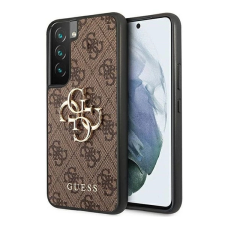 Guess PU 4G Metal Logo Samsung Galaxy S22 hátlap tok barna tok és táska
