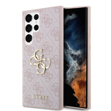 Guess PU 4G Metal Logo Samsung Galaxy S24 Ultra hátlap tok, rózsaszín tok és táska