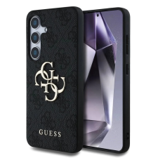 Guess PU 4G Metal Logo Samsung Galaxy S25 hátlap tok fekete tok és táska