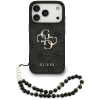 Guess PU 4G Metal Logo Strap Zadní Kryt pro iPhone 17 Pro Black