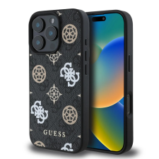 Guess PU 4G Peony MagSafe tok iPhone 16 Pro - fekete / mintás tok és táska