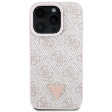 Guess PU 4G Strass Triangle Metal Logo iPhone 16 Pro Max Pink tok mobiltelefon kellék