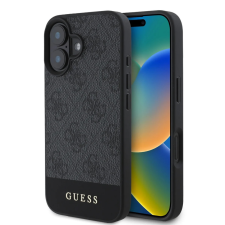 Guess PU 4G Stripe iPhone 16 tok - szürke tok és táska