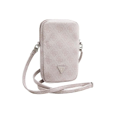 Guess PU 4G Triangle Logo pénztárca tok cipzáras rózsaszín tok és táska