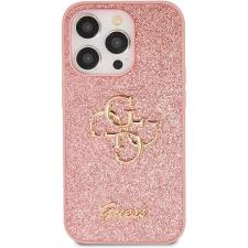 Guess PU Fixed Glitter 4G Metal Logo iPhone 15 Pro rózsaszín tok tok és táska