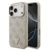 Guess PU Leather 4G Triangle Logo Gold Frame Apple iPhone 17 Pro MagSafe hátlap tok, rózsaszín