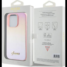 Guess PU Leather Iridescent Metal Script iPhone 15 Pro tok, rózsaszín (GSM180451) tok és táska