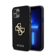 Guess PU Perforated 4G Glitter Metal Logo Case for iPhone 12/12 Pro fekete (GUHCP12MPSP4LGK) tok és táska