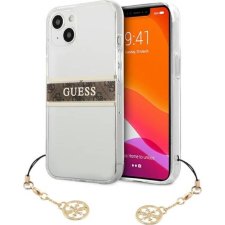 Guess PU/TPU Brown Stripe Apple iPhone 13 mini hátlap tok, átlátszó (GUE1327CL) tok és táska