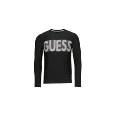 Guess Pulóverek AMYAS LS CN SLOGAN SWEATER Fekete EU S