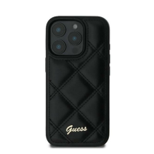 Guess Quiled Metal Logo iPhone 16 kemény hátlap tok, fekete GUHCP16SPSQSQSK tok és táska