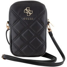 Guess Quilted 4G Metal Logo fekete cipzáras PU telefon táska (GUWBZPSQSSGK) tok és táska