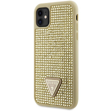 Guess Rhinestones Triangle Metal Logo Kryt pro iPhone 11 Gold tok és táska
