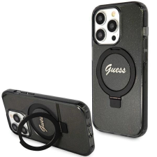 Guess Ring Stand Script Glitter MagSafe case for iPhone 15 Pro - black tok és táska