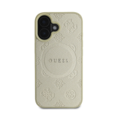 Guess Saffiano Peony Classic Logo Apple iPhone 16 hátlap tok, arany GUHMP16SPSAPSMED tok és táska