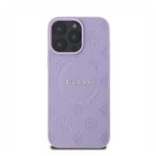 Guess Saffiano Peony Stamp Apple iPhone 16 Pro Magsafe kompatibilis hátlap tok, lila tok és táska