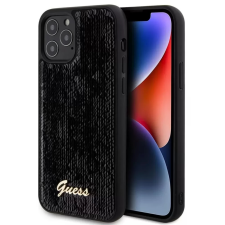 Guess Sequin Script Logo hátlaptok iPhone 12/12 Pro fekete tok és táska