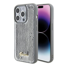 Guess Sequin Script Metal, Apple iPhone 15 Pro, Ezüst, Szilikon, Mobiltelefon tok tok és táska