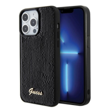 Guess Sequin Script Metal Apple iPhone 15 Pro hátlap tok, fekete tok és táska