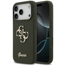 Guess Silicone Big 4G Script Apple iPhone 17 Pro Max hátlap tok, khaki tok és táska