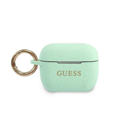 Guess Silicone Glitter Apple AirPods Pro tok, zöld fülhallgató, fejhallgató tok