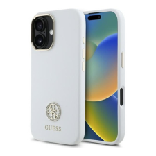 Guess Silicone Logo Strass 4G iPhone 16 hátlap tok, fehér GUHCP16SM4DGPH tok és táska