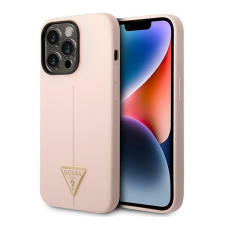 Guess Silicone Triangle Apple iPhone 14 Pro hátlap tok, pink tok és táska