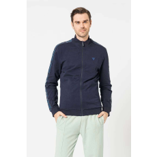 Guess Sportblúz cipzárral és logócsíkokkal, fitneszhez, sötétkék, S