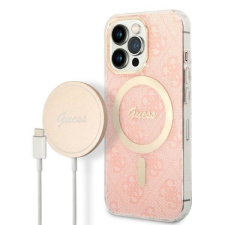 Guess tok+ töltő iPhone 13 Pro Max rózsaszín 4G Print MagSafe keménytok tok és táska