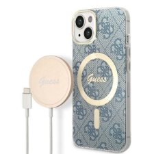 Guess tok+ töltő iPhone 14 6,1&quot; kék 4G Print MagSafe keménytok tok és táska