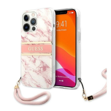 Guess TPU Marble Stripe Apple iPhone 13 Pro Max hátlap tok, rózsaszín tok és táska