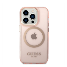 Guess Translucent MagSafe Apple iPhone 14 Pro Max hátlap tok, rózsaszín tok és táska