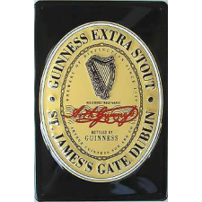  Guinness Logo, schwarzer Hintergrund - Fémtábla dekoráció